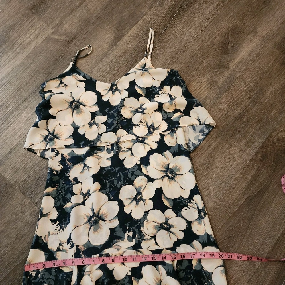 Intermix 100% Silk Floral Layered Maxi Dress High Low XS Black Ivory Resort $593 - Picture 14 of 16